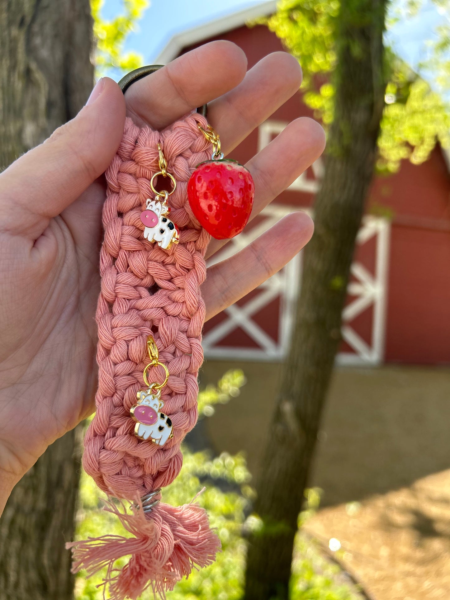 🍓Strawberry Cow Keychain🐮